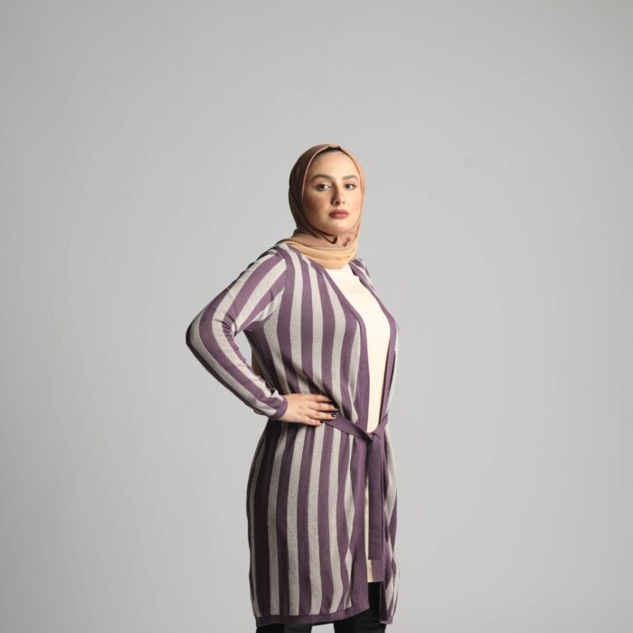 Women Striped Cardigan - Image 2