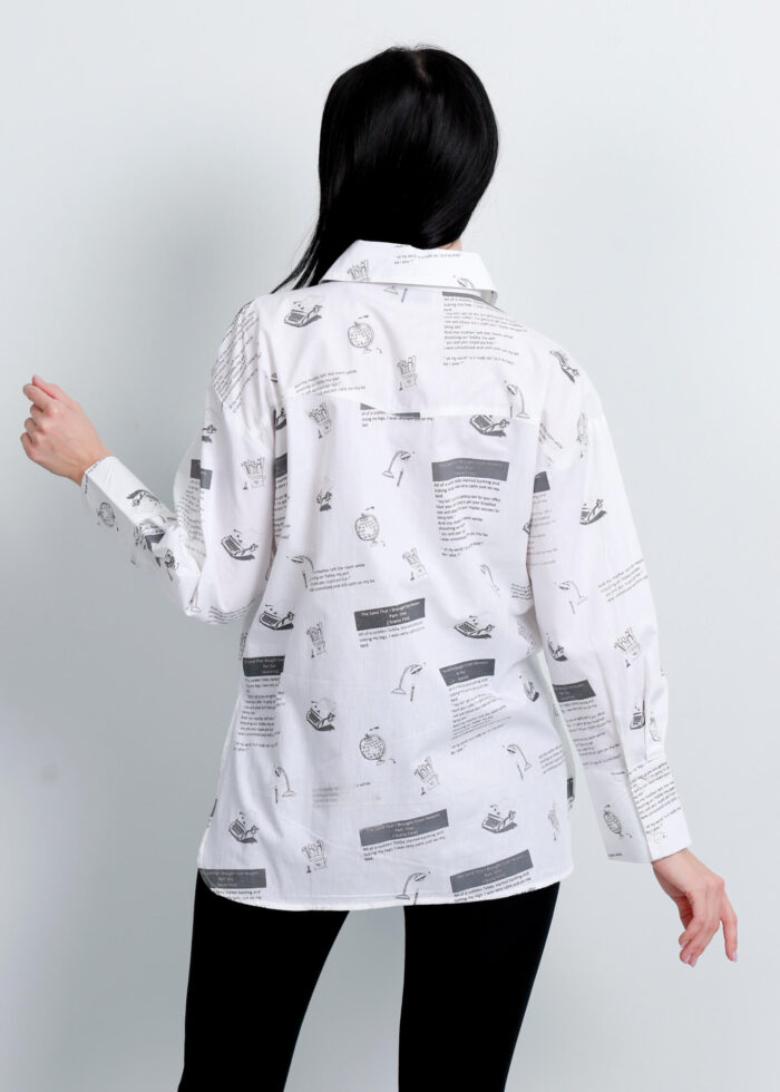 Women Text Design Printed Shirt - Image 4
