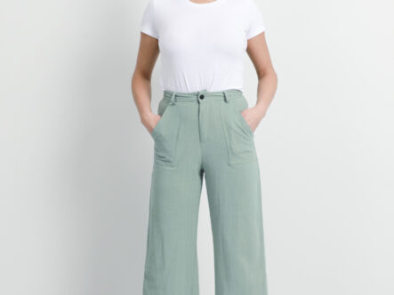 Women Plain Wide-Leg Trouser