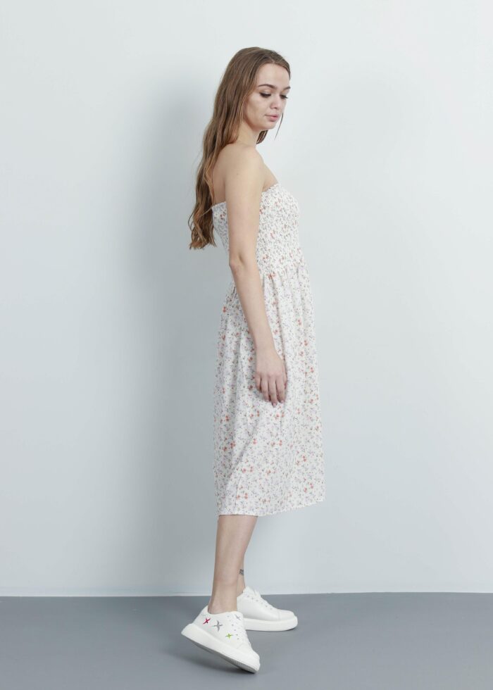 Women Floral Strapless Short Dress - Image 3