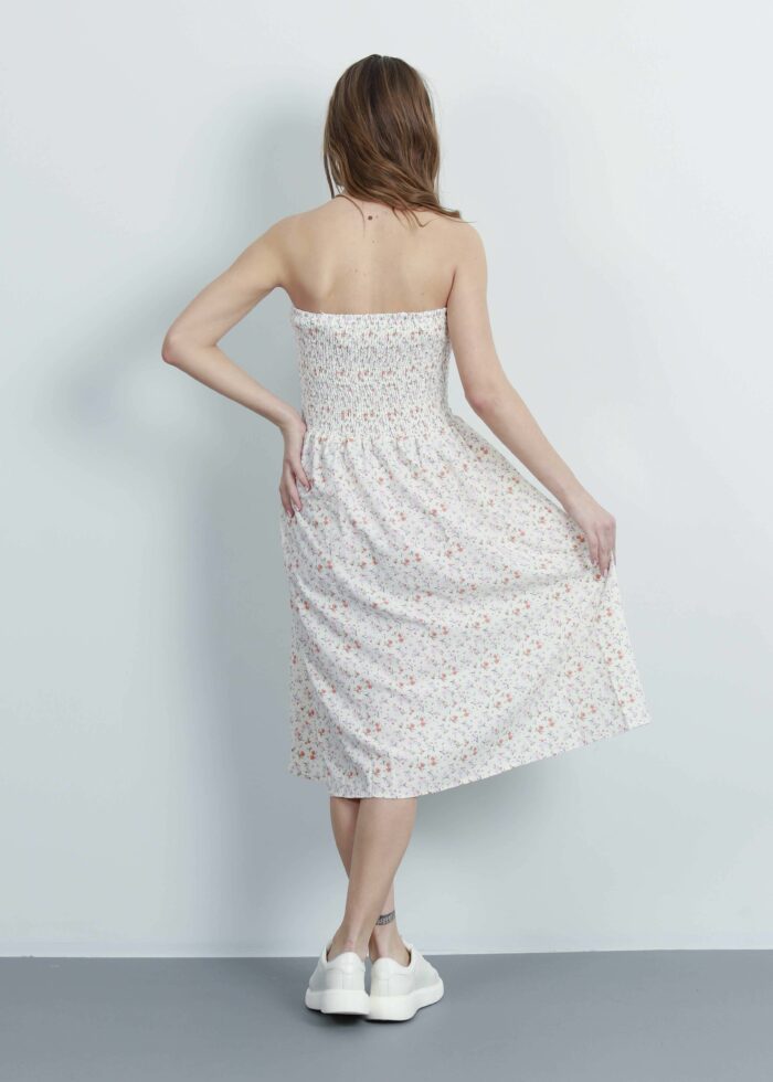 Women Floral Strapless Short Dress - Image 4