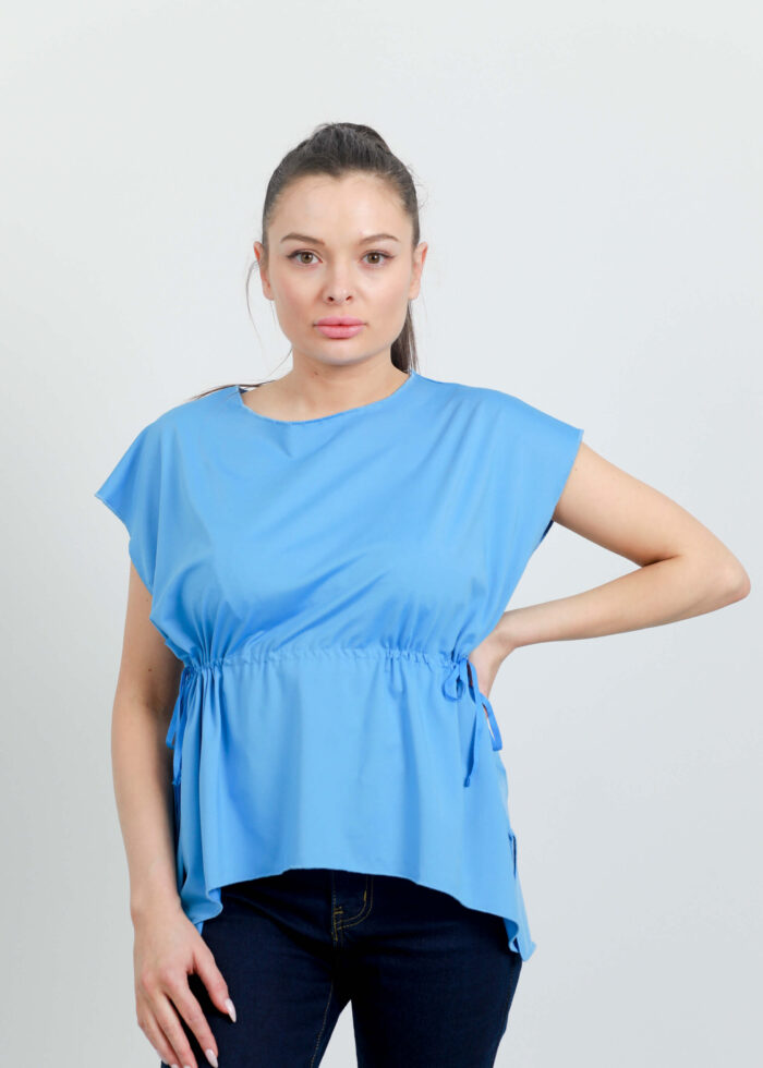 Women Plain Blouse with Rubber Waist - Image 2