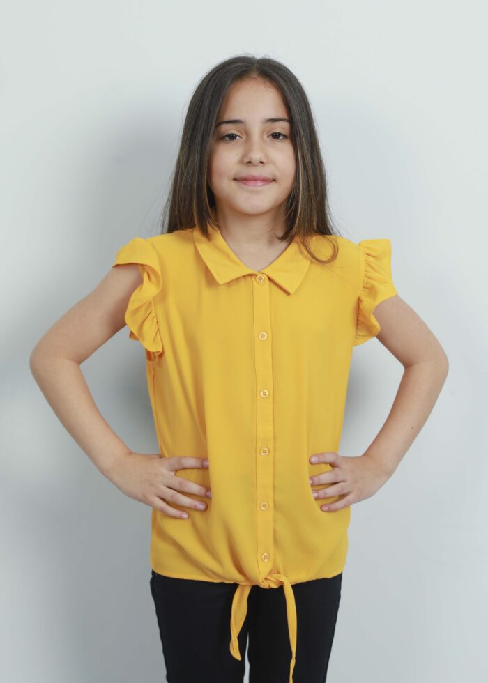Kids Girl Plain Shirt Cut - Image 2