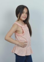 ⁦بلوزة أطفال بناتي مخططة⁩ - الصورة ⁦3⁩
