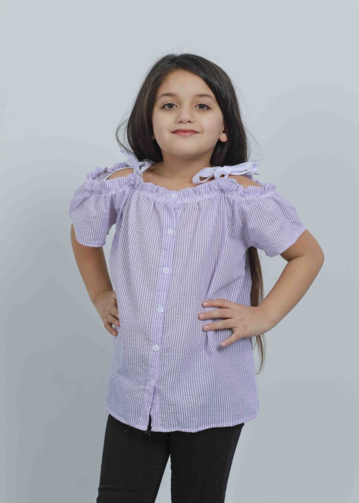 Kids Girl Striped Blouse - Image 2