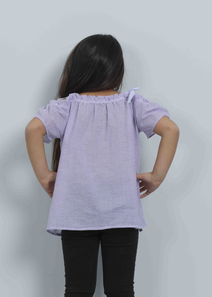 Kids Girl Striped Blouse - Image 4