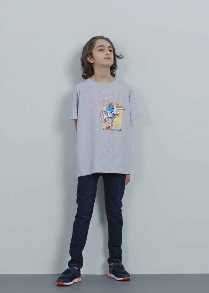 Kids Boy Sonic Printed T-Shirt - Image 1