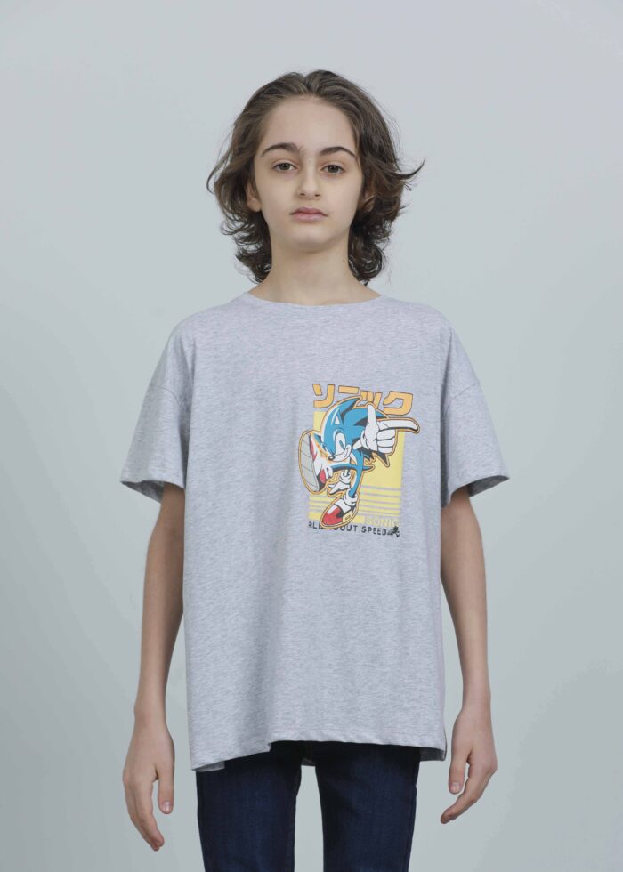 Kids Boy Sonic Printed T-Shirt - Image 2
