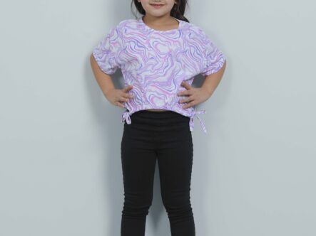 Kids Girl Colorful Printed Crop Top