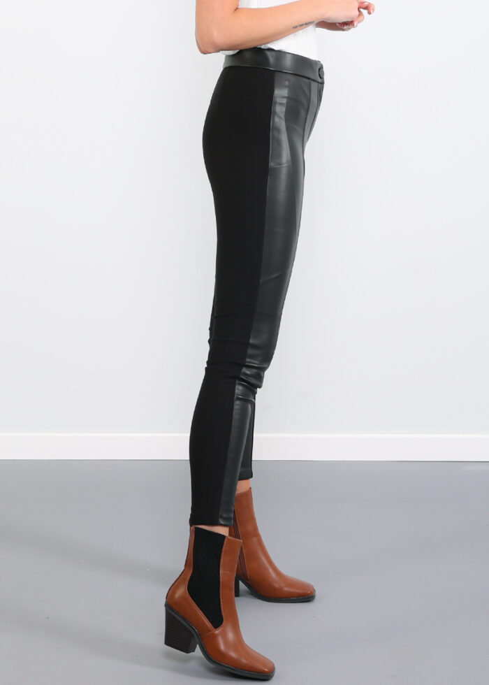 Basic Leather & Cotton Women's Leggings - Image 3