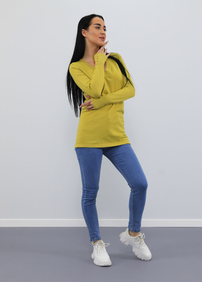 Long Sleeve, Basic Women's  blouse with Cuff Buttons - Image 1
