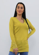 Long Sleeve, Basic Women's blouse with Cuff Buttons - Image 2