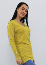 Long Sleeve, Basic Women's blouse with Cuff Buttons - Image 3