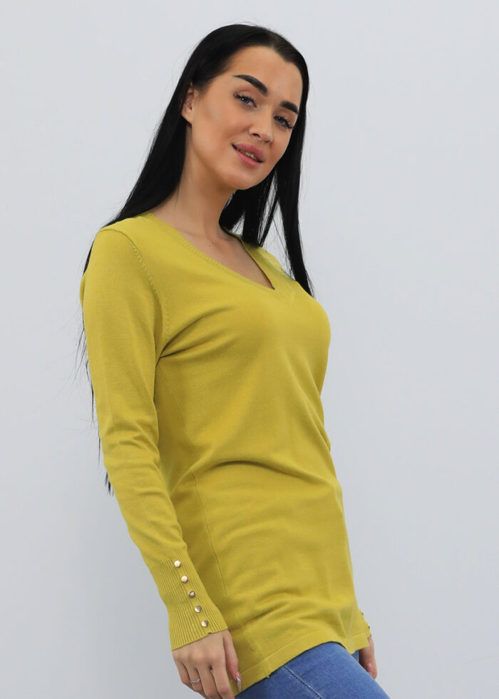 Long Sleeve, Basic Women's  blouse with Cuff Buttons - Image 3