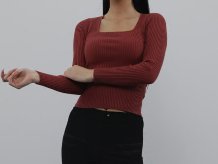 Warm Long-sleeve Tight Knitted Women's Blouse