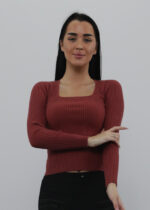 Warm Long-sleeve Tight Knitted Women's Blouse - Image 2