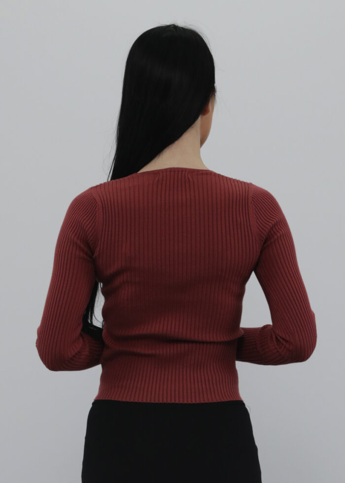 Warm Long-sleeve Tight Knitted Women's Blouse - Image 4