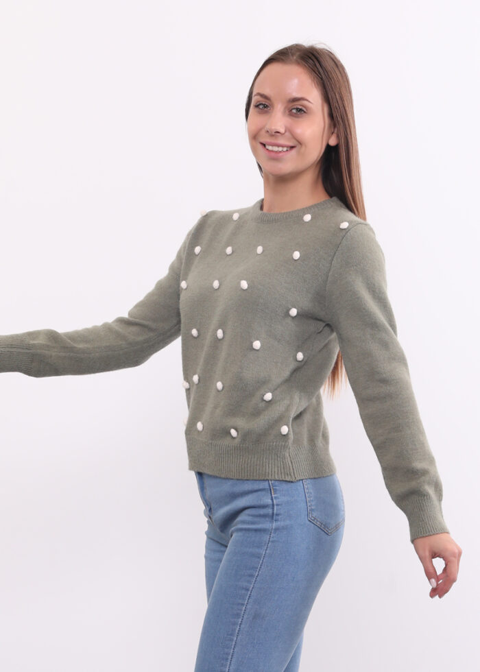 Polka Dots Knitted Sweater - Image 3