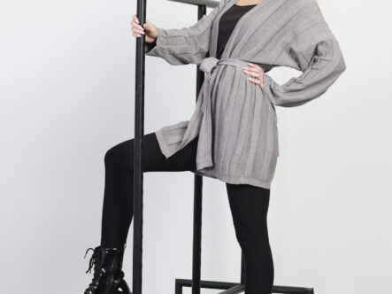 Women Plain Knitted Glittery Cardigan