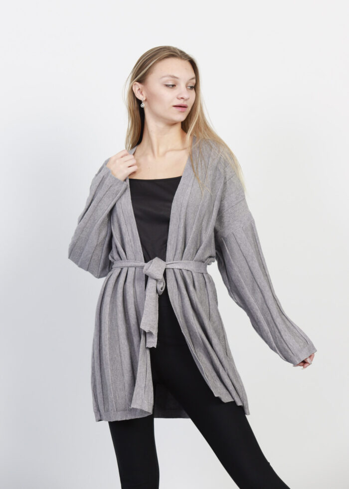 Women Plain Knitted Glittery Cardigan - Image 2