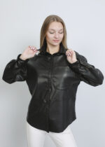 Women Leather Plain Shirt - Image 2