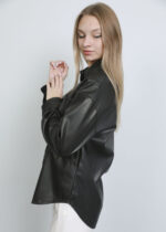 Women Leather Plain Shirt - Image 3