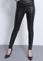Women Leather Plain Legging - Image 2