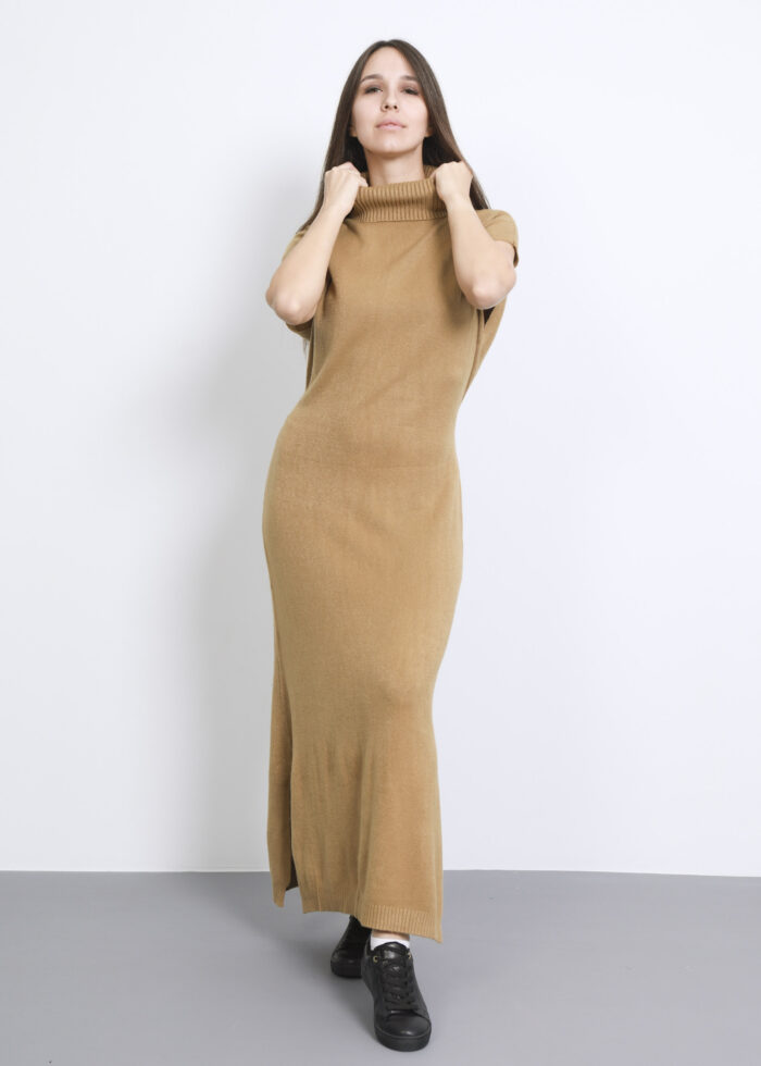 Women Plain Knitted Long Dress - Image 1