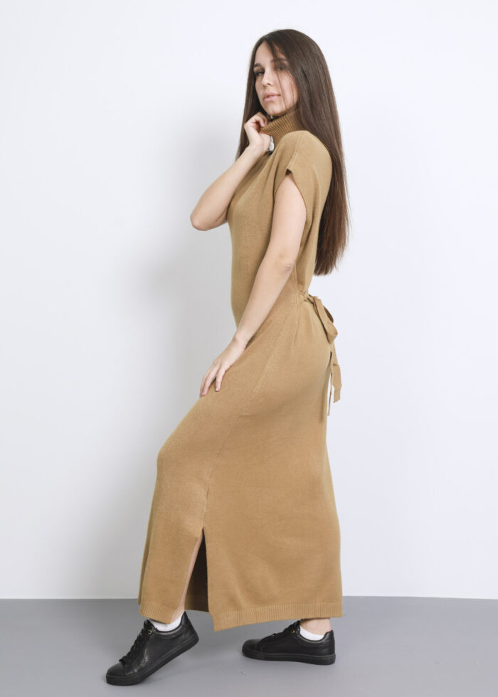 Women Plain Knitted Long Dress - Image 3