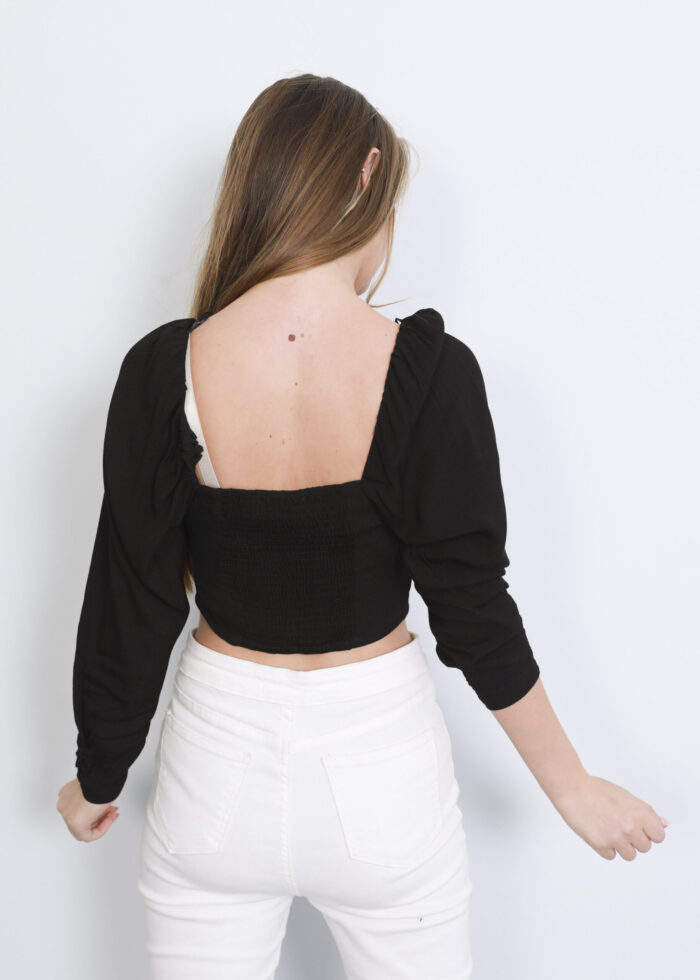 Women Plain Crop Blouse - Image 4
