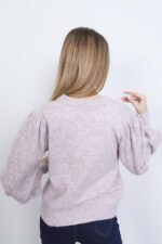 ⁦بلوزة نسائي بتصميم محبوك بنقش⁩ - الصورة ⁦4⁩