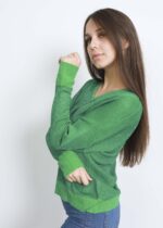 ⁦بلوزة نسائي لامعة بتصميم محبوك⁩ - الصورة ⁦3⁩