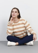Women Striped Knitted Design Blouse