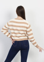Women Striped Knitted Design Blouse - Image 4