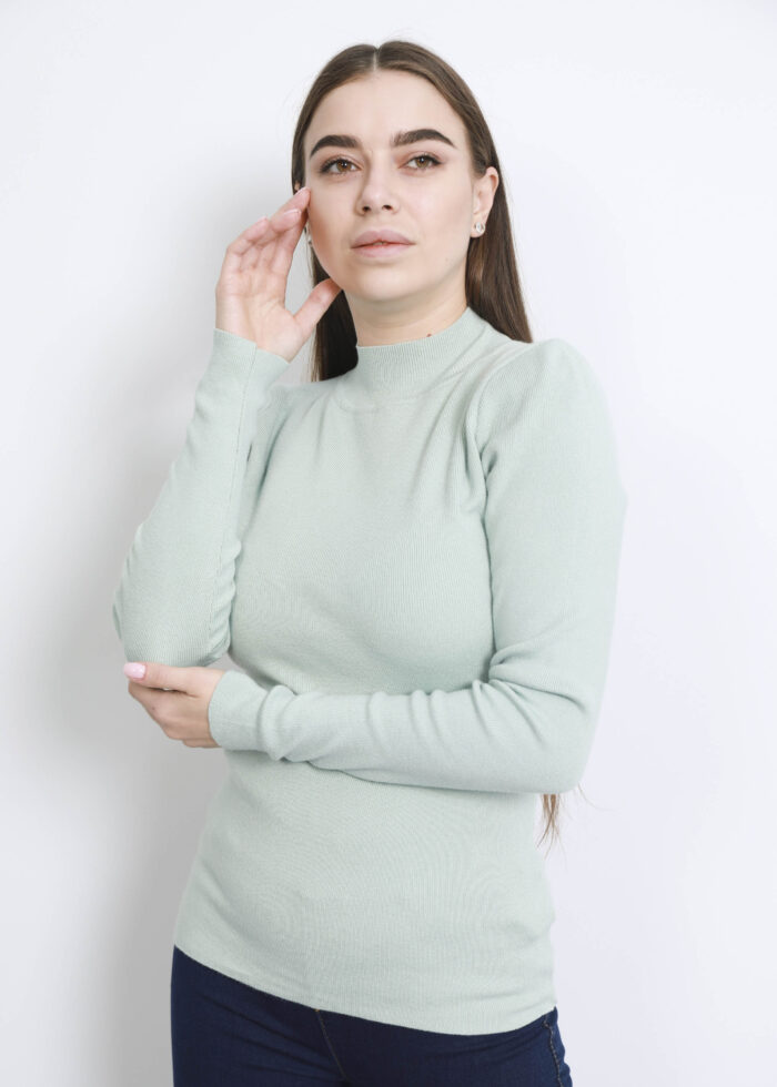 Women Plain Knitted Design Blouse - Image 2
