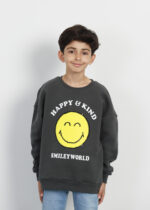 Kids Boy Glittery Smile Face Printed Blouse - Image 2