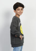 Kids Boy Glittery Smile Face Printed Blouse - Image 3