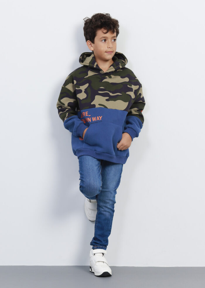 Kids Boy Two-Tone Hoodie - Image 1