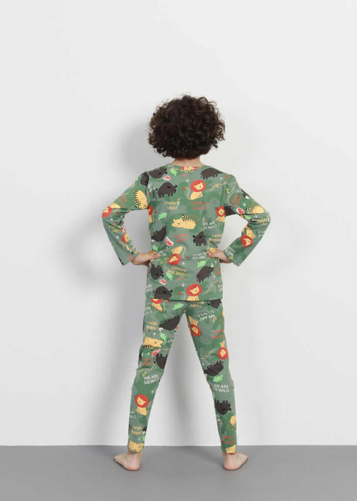 Kids Boy Animals Printed Two-Pieces Pajama - Image 4
