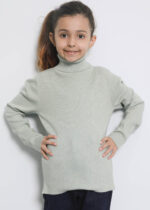 Kids Girl Glittery Plain High-Neck Blouse - Image 2
