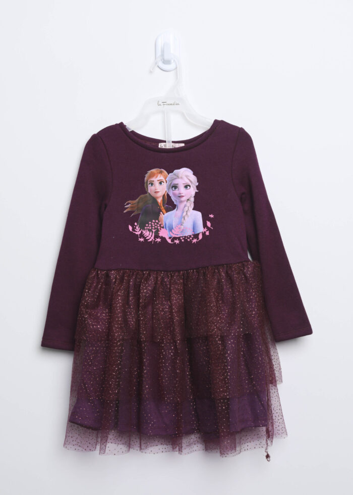 Baby Girl Elsa and Anna Printed Short Dress - Image 1