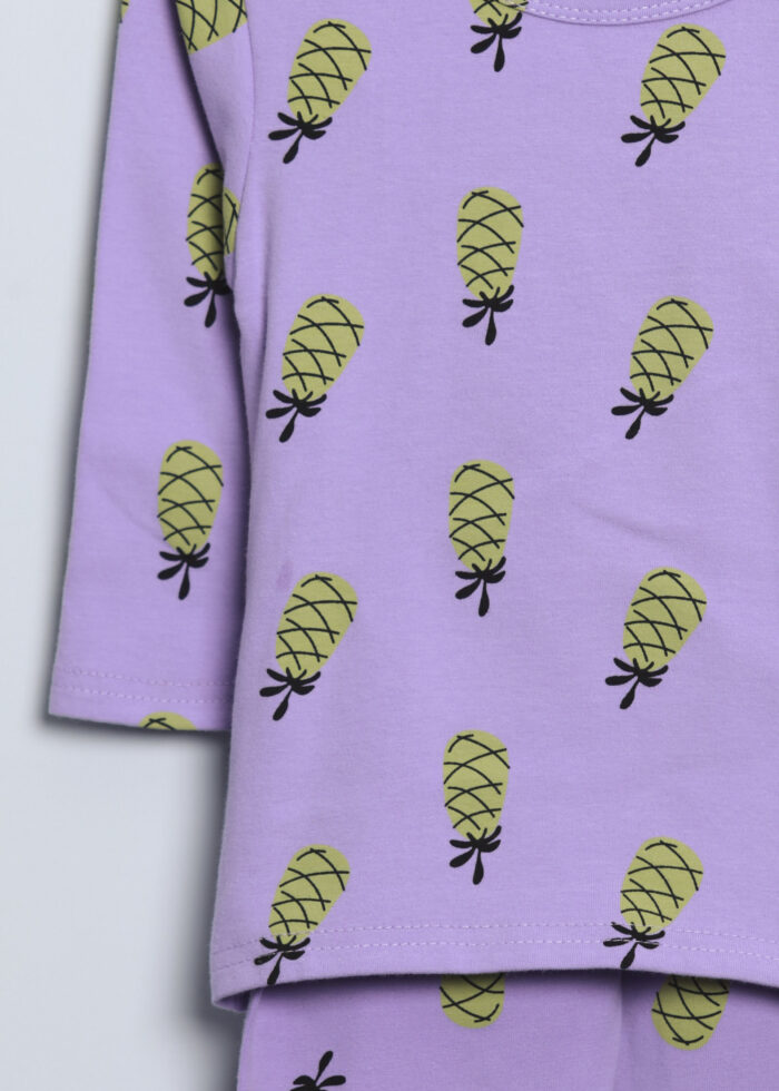 Baby Girl Pineapple Printed Two-Pieces Pajama - Image 2