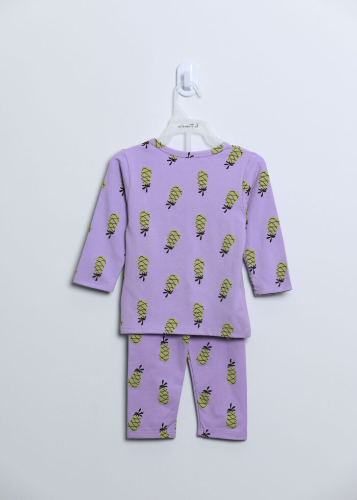 Baby Girl Pineapple Printed Two-Pieces Pajama - Image 3