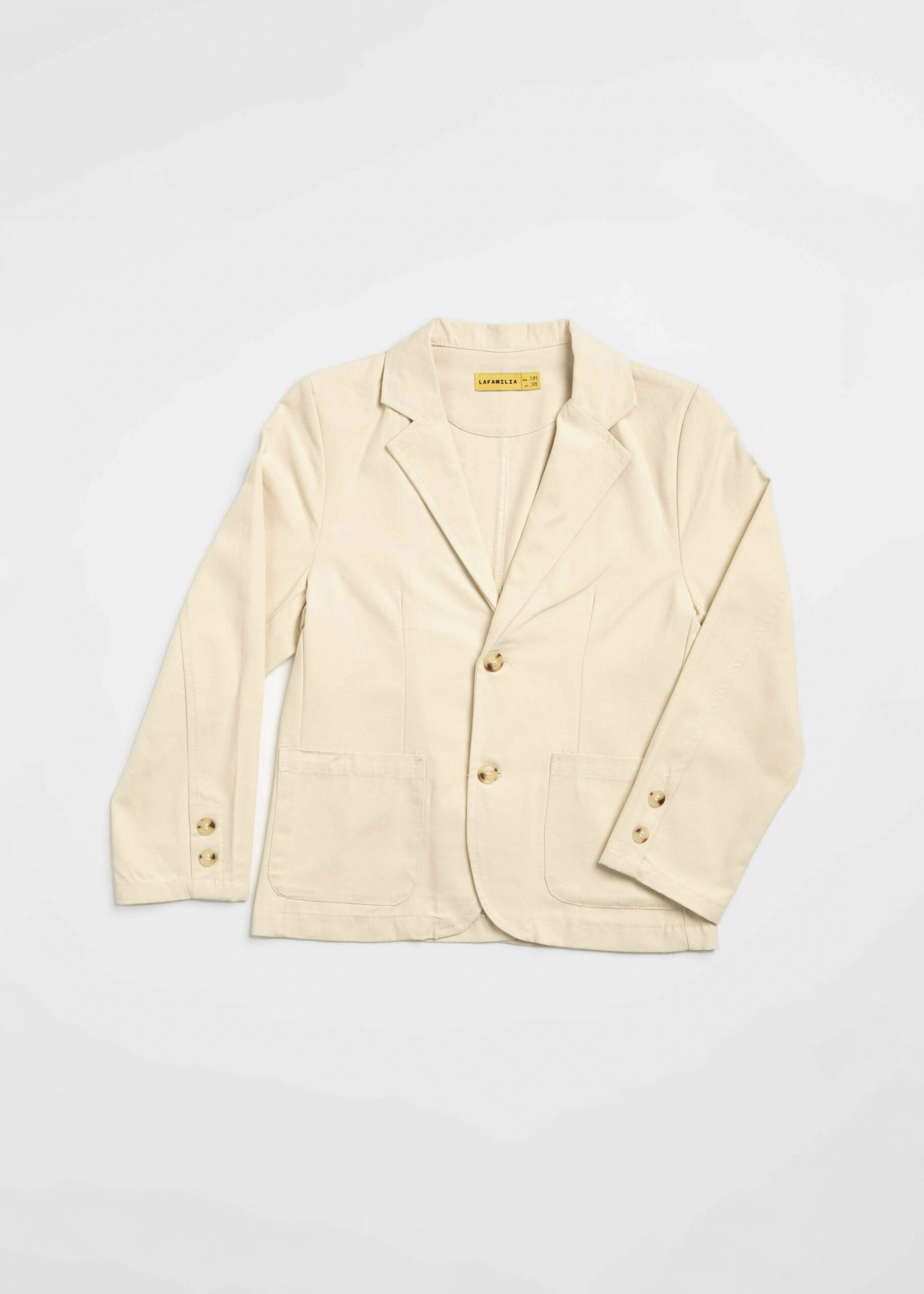 6125303000103-a بليزر أطفال ولادي كتان سادة - الصورة 2