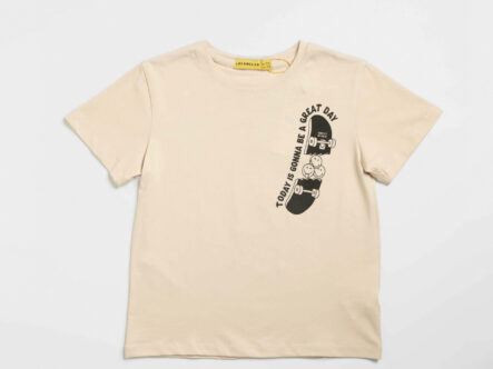 تيشيرت أطفال ولادي بطباعة سمايلي فيس