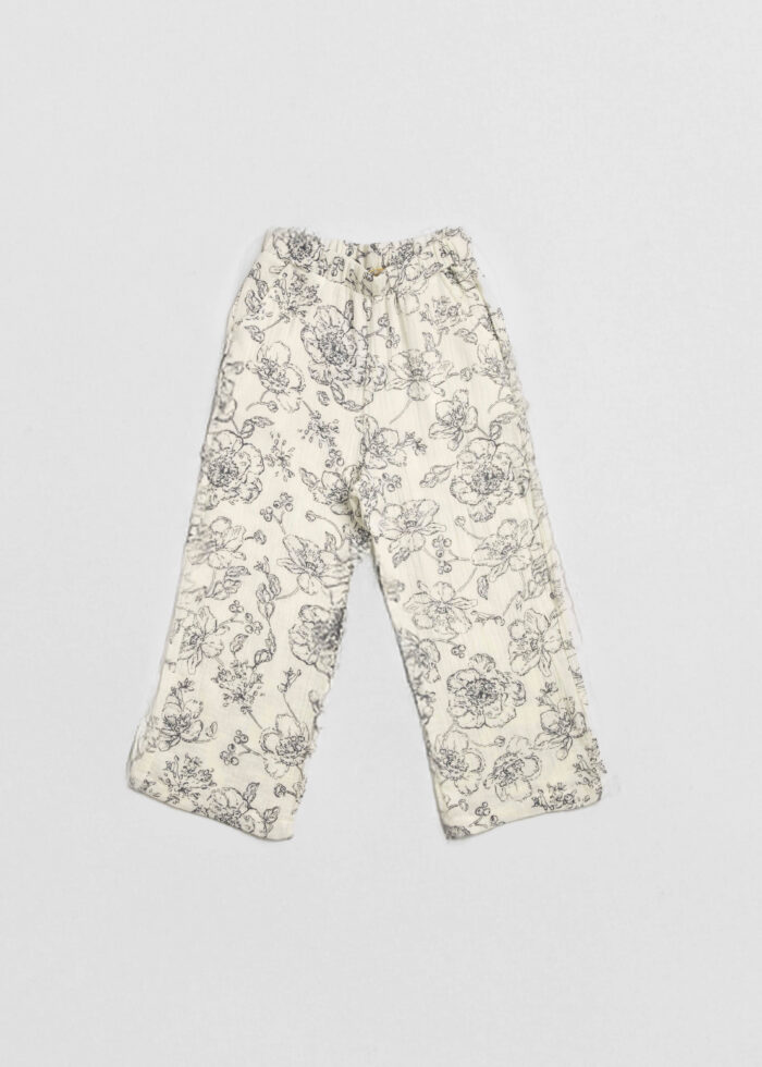 Kids Girl Printed Linen Trouser - Image 2