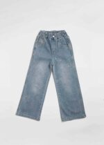Kids Girl Bow Decor Jeans Trouser