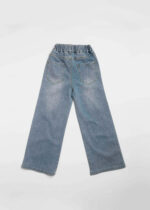 Kids Girl Bow Decor Jeans Trouser - Image 2
