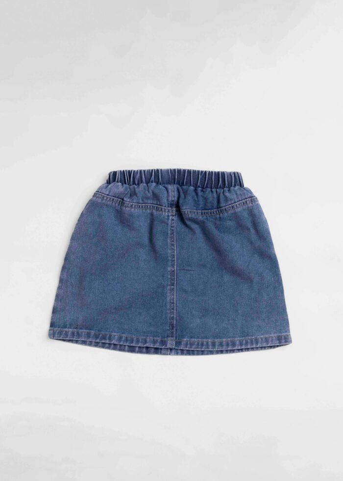 Kids Girl Strass Decor Jeans Short Skirt - Image 3