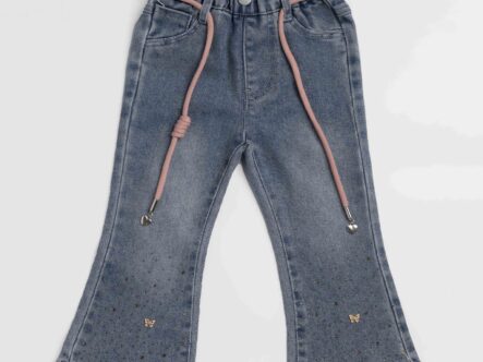 Baby Girl Strass Decor Jeans Trouser